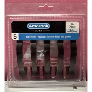 5 PACK Amerock Allison Value 3‎ Inch Center Arch Cabinet Pull Oil Rubbed Bronze